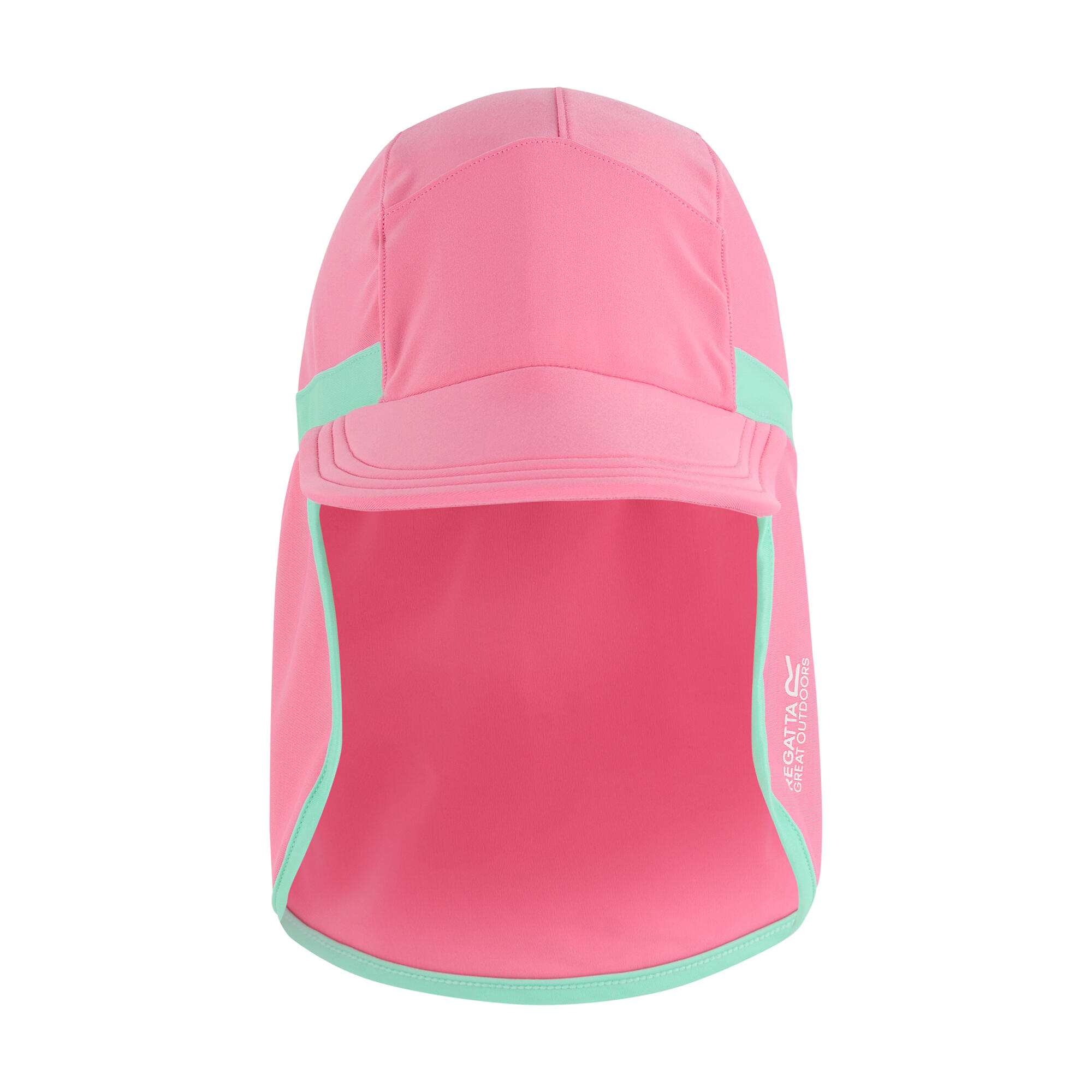 Kappe mit Nackenschutz für Kinder Pink Lemonade/Eisgrün 3/5