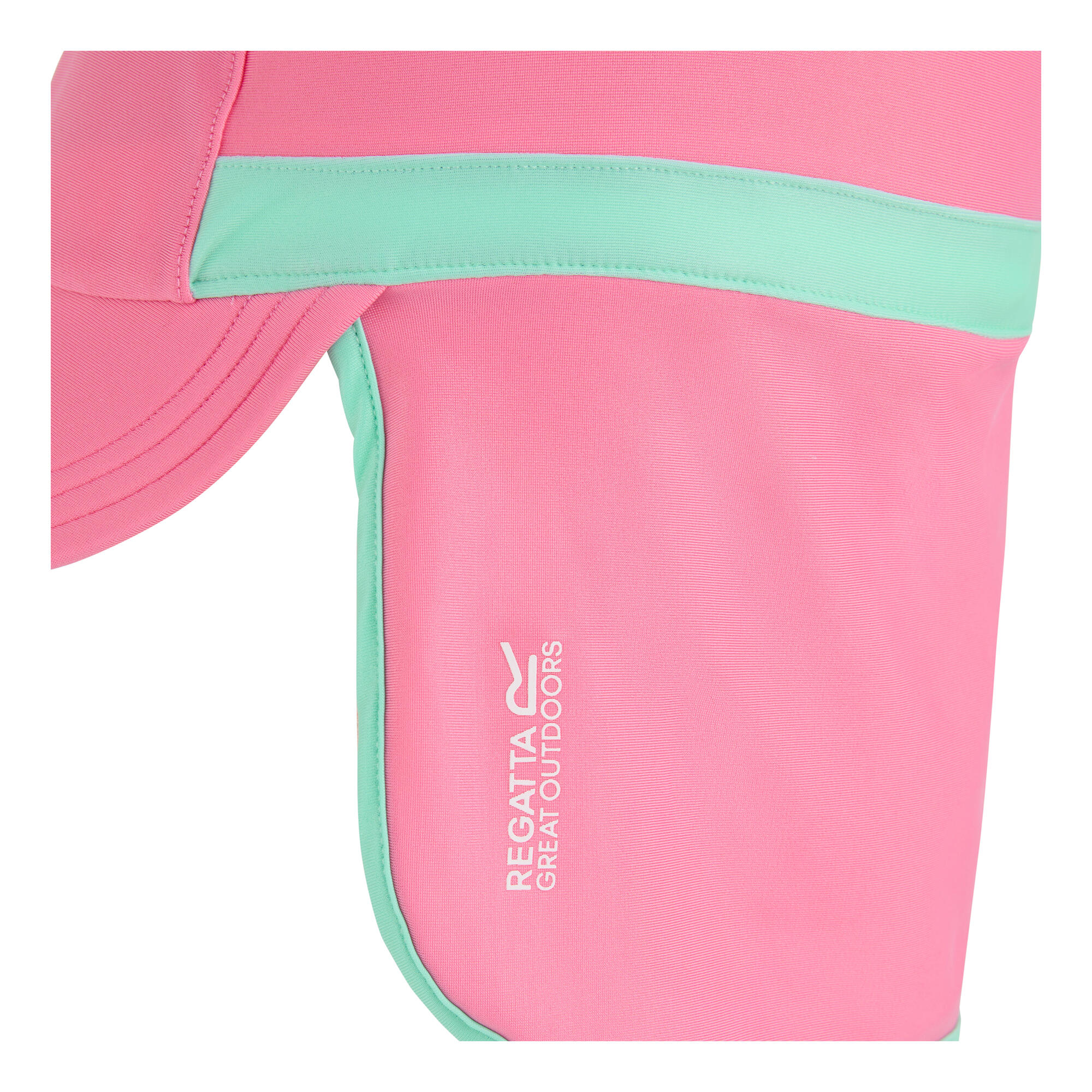 Kappe mit Nackenschutz für Kinder Pink Lemonade/Eisgrün 4/5