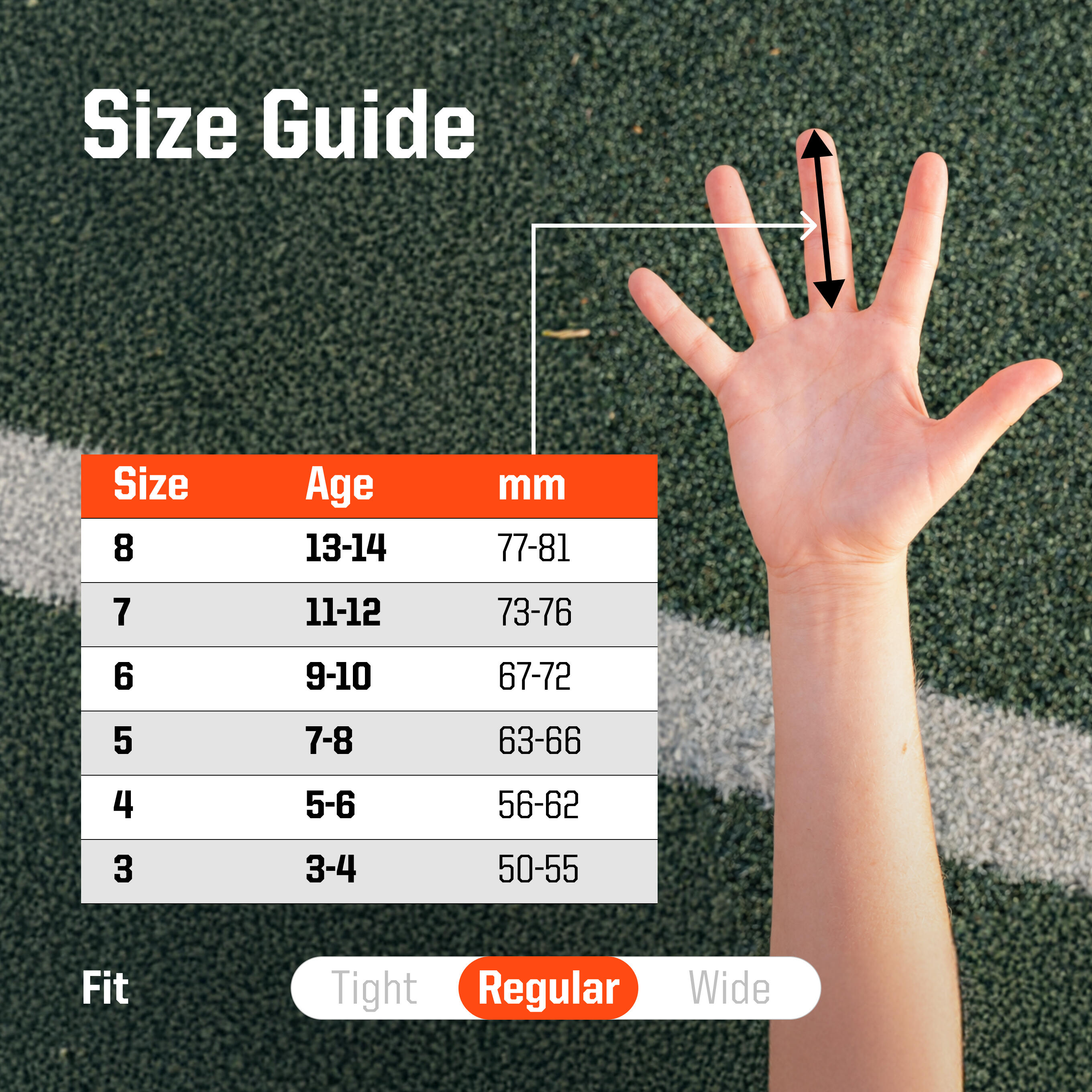 Guantes de portero de fútbol para niños, AROX Red, Talla 3-8 4/6