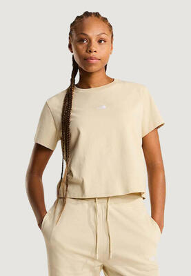 Crop top t-shirt w essential regular short sleeve cutie t dames beige