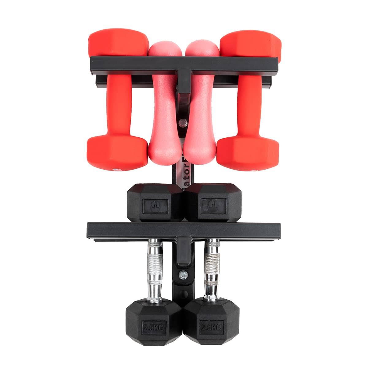 Soporte mural de acero para mancuernas GladiatorFit 2/5