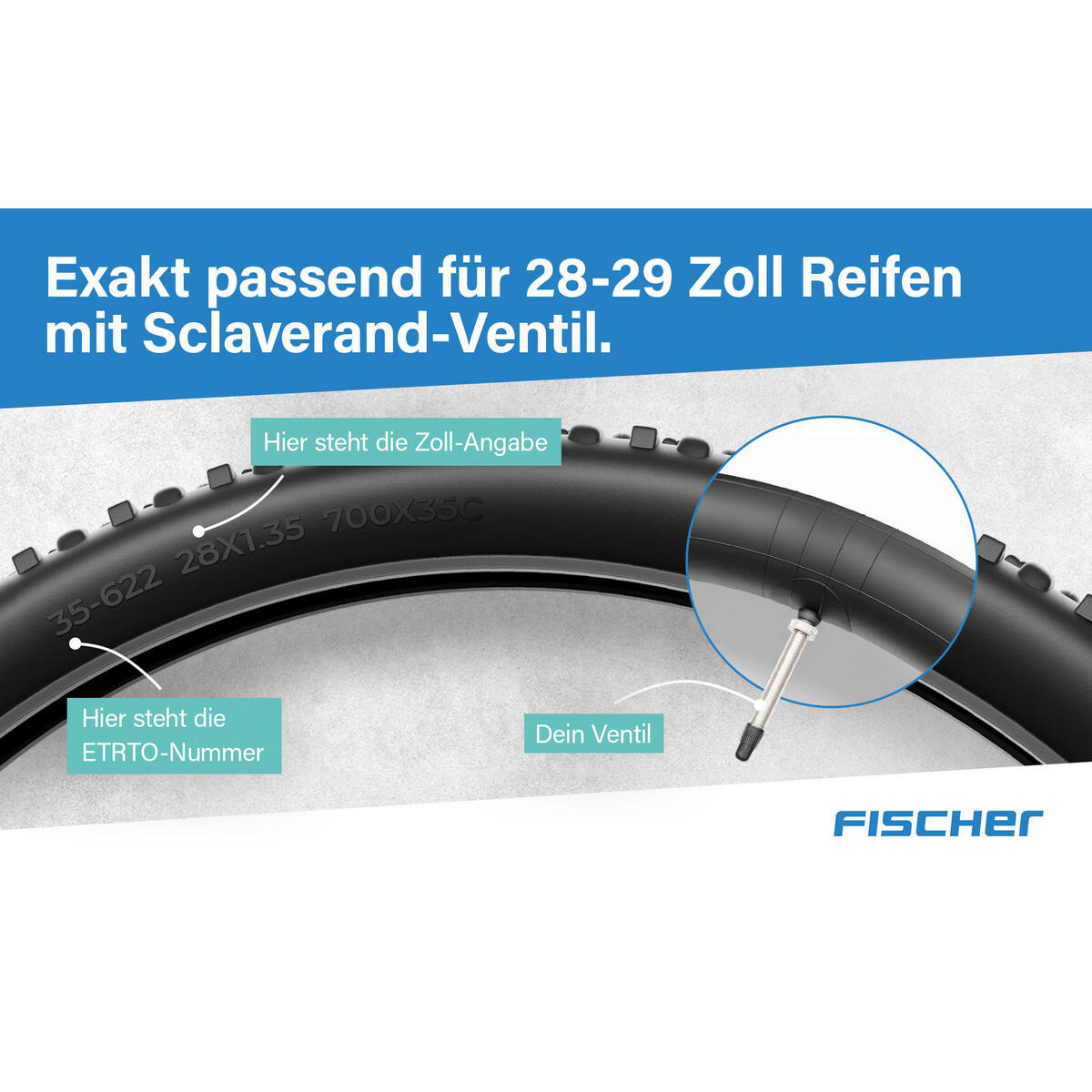 FISCHER X2 Schlauch 28/29 breit 50/62-622 SV 7/7