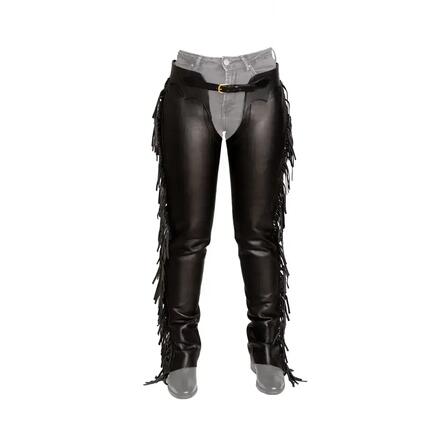 Chaps en cuir synthétique avec franges femme Dy'on