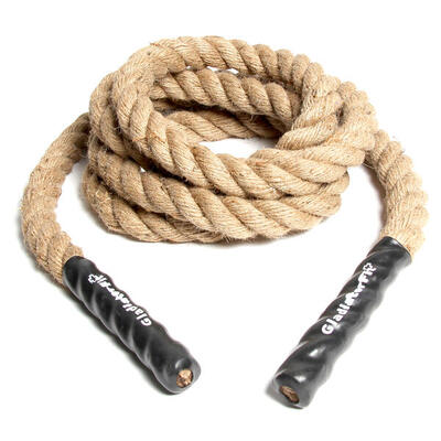 Corda da arrampicata 450 m in nylon intrecciato beige.