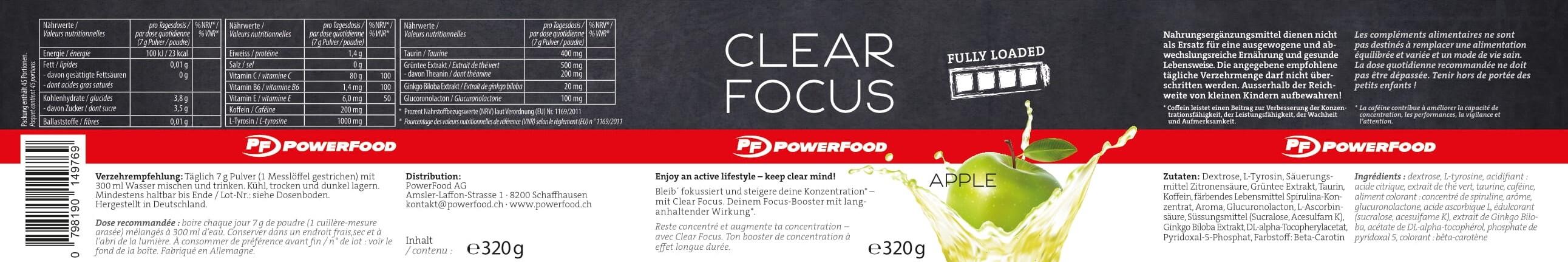 Clear Focus 320g Powerfood One alla mela 2/3