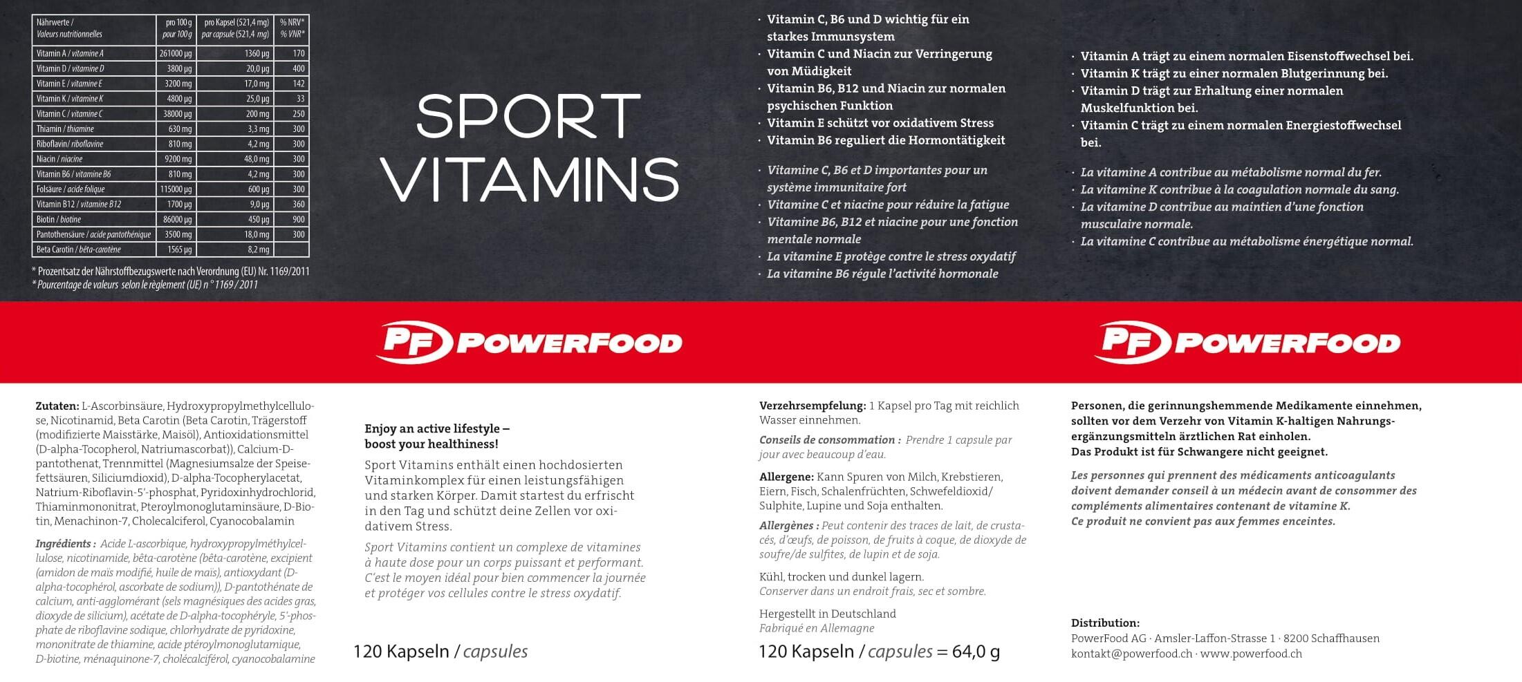 PowerFood Sport Vitamins (120 Kapseln) Neutral 3/3