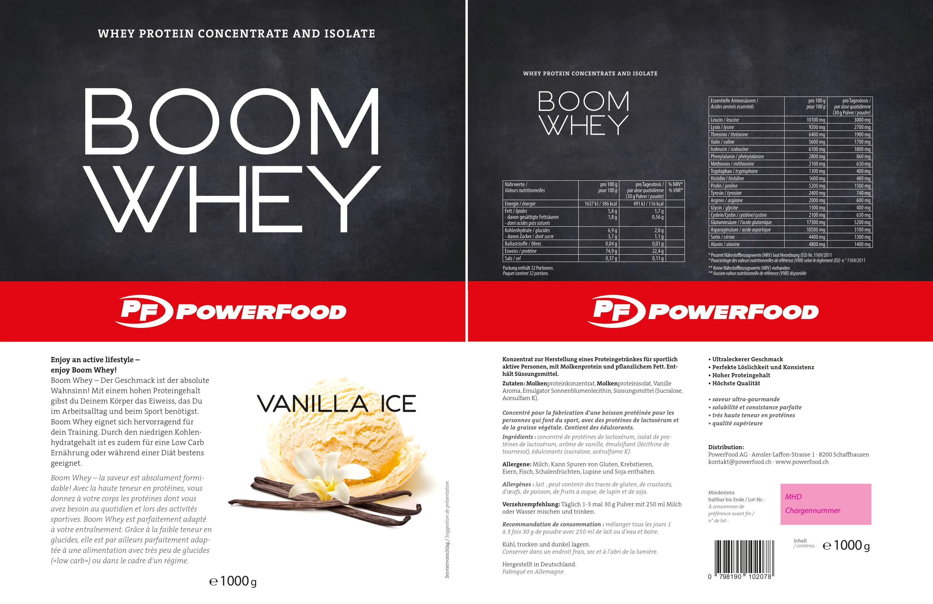 Boom Whey 1000g Powerfood One 2/3