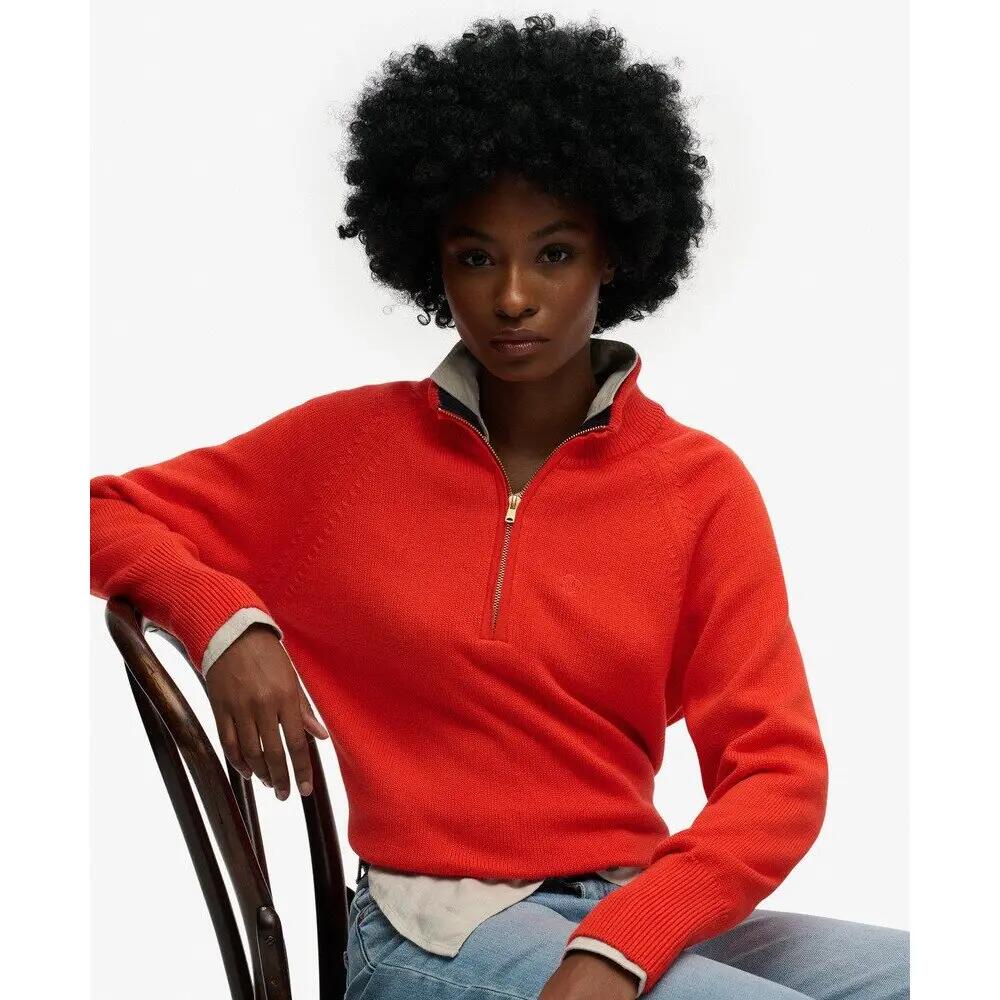 Pull de media cremallera en algodón para mujer Superdry Classique 4/6