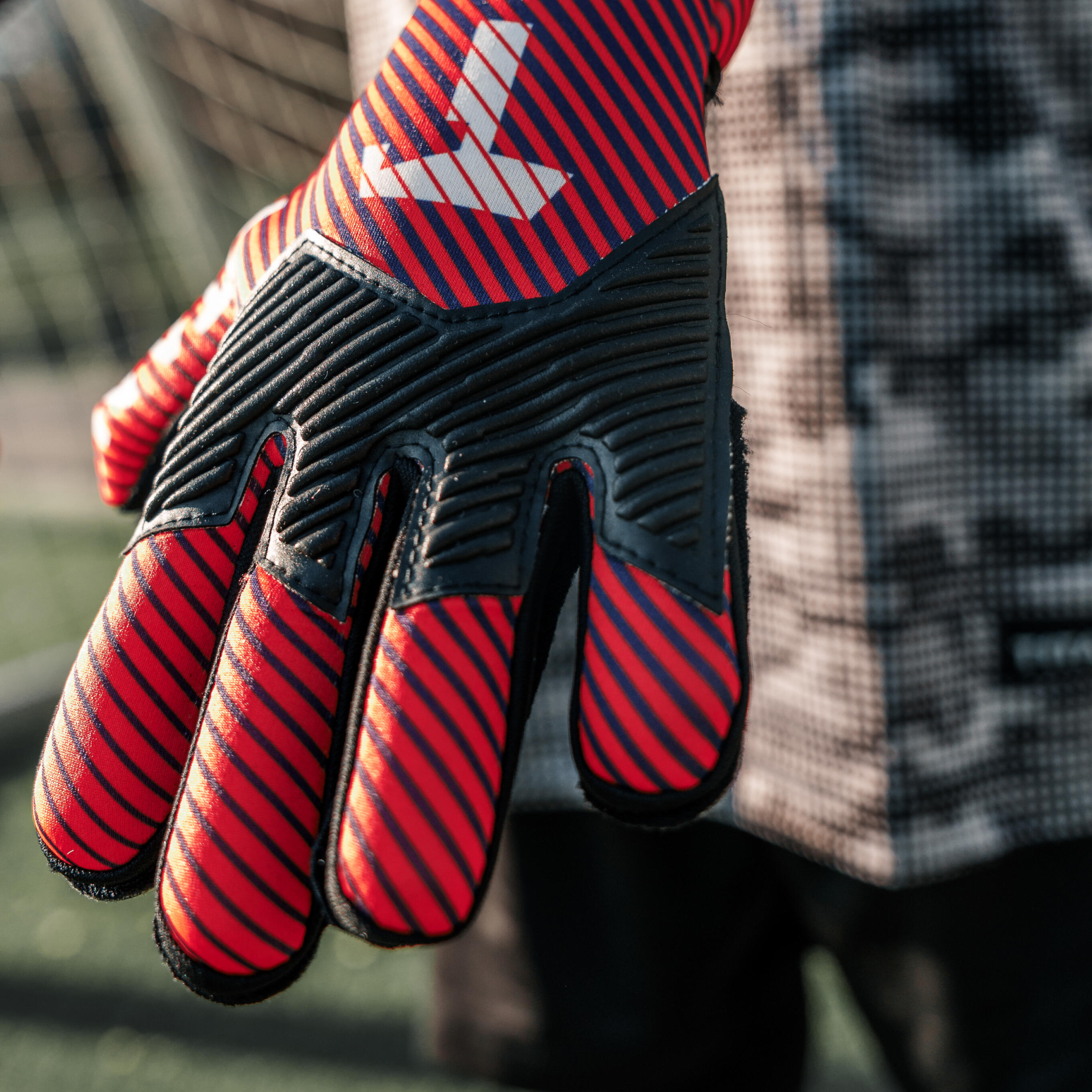 Guantes de portero de fútbol para niños, AROX Red, Talla 3-8 3/6