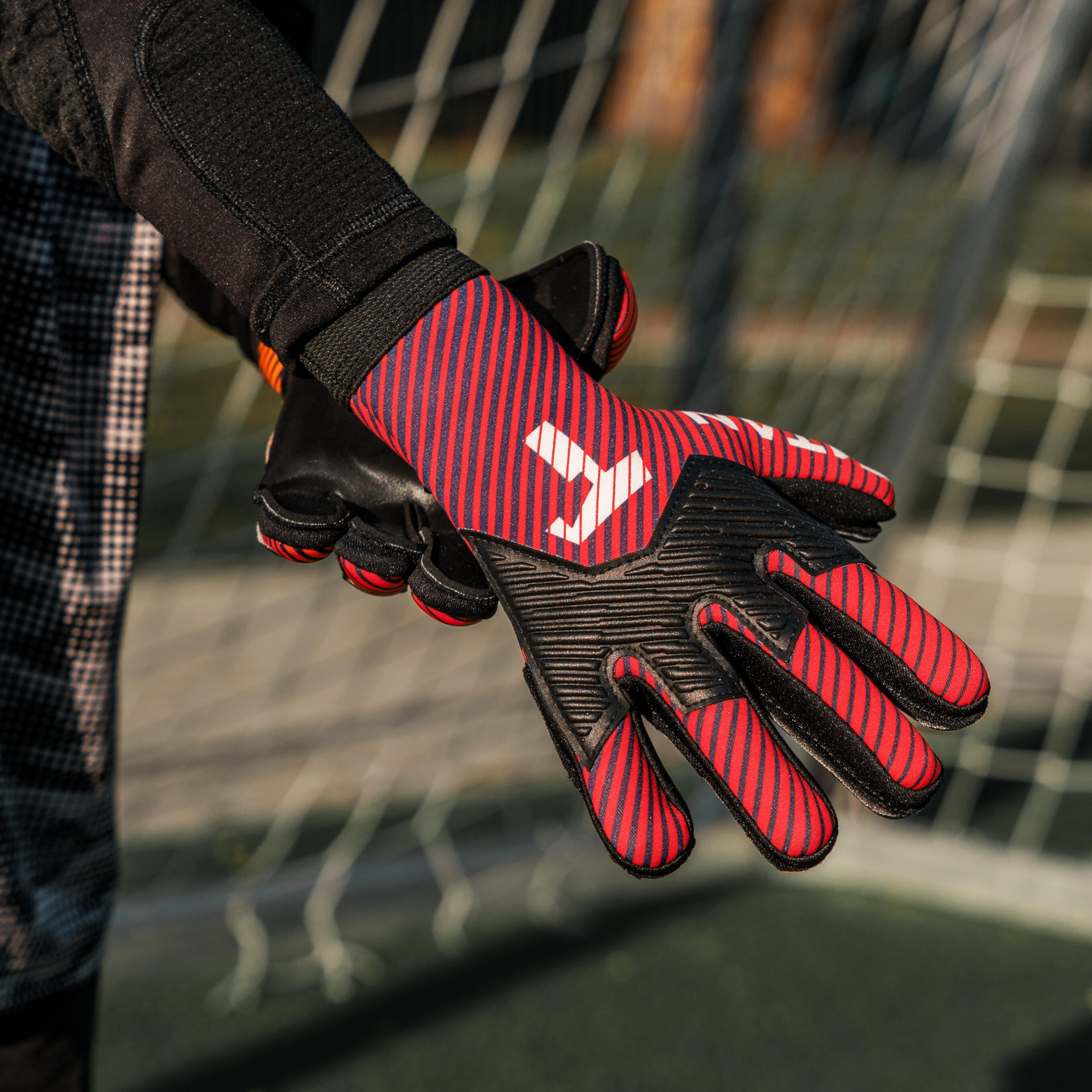 Guantes de portero de fútbol para niños, AROX Red, Talla 3-8 5/6