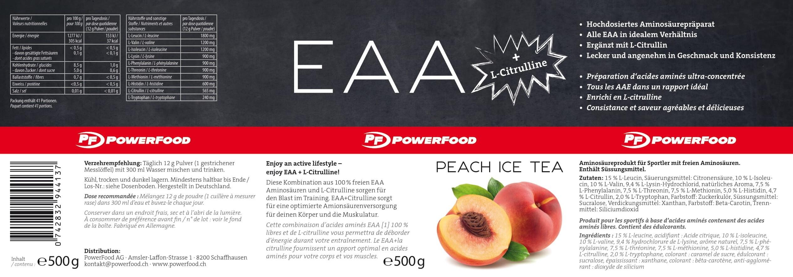 PowerFood EAA (500g Dose) - Peach Icetea 2/2