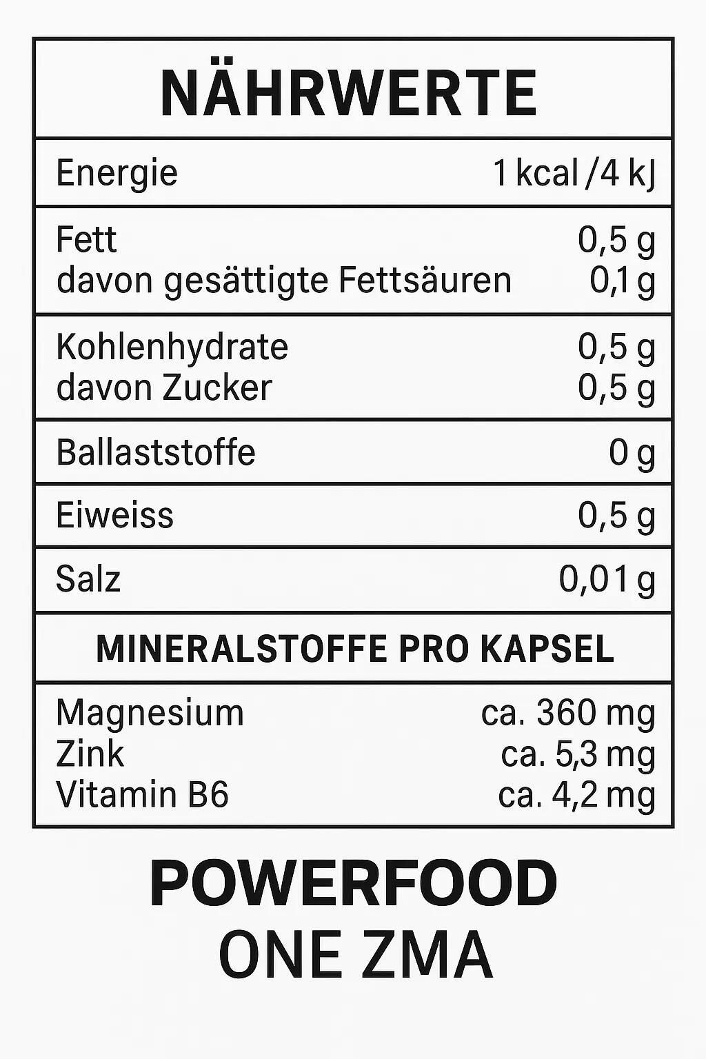 Powerfood One ZMA, 120 capsules 3/3