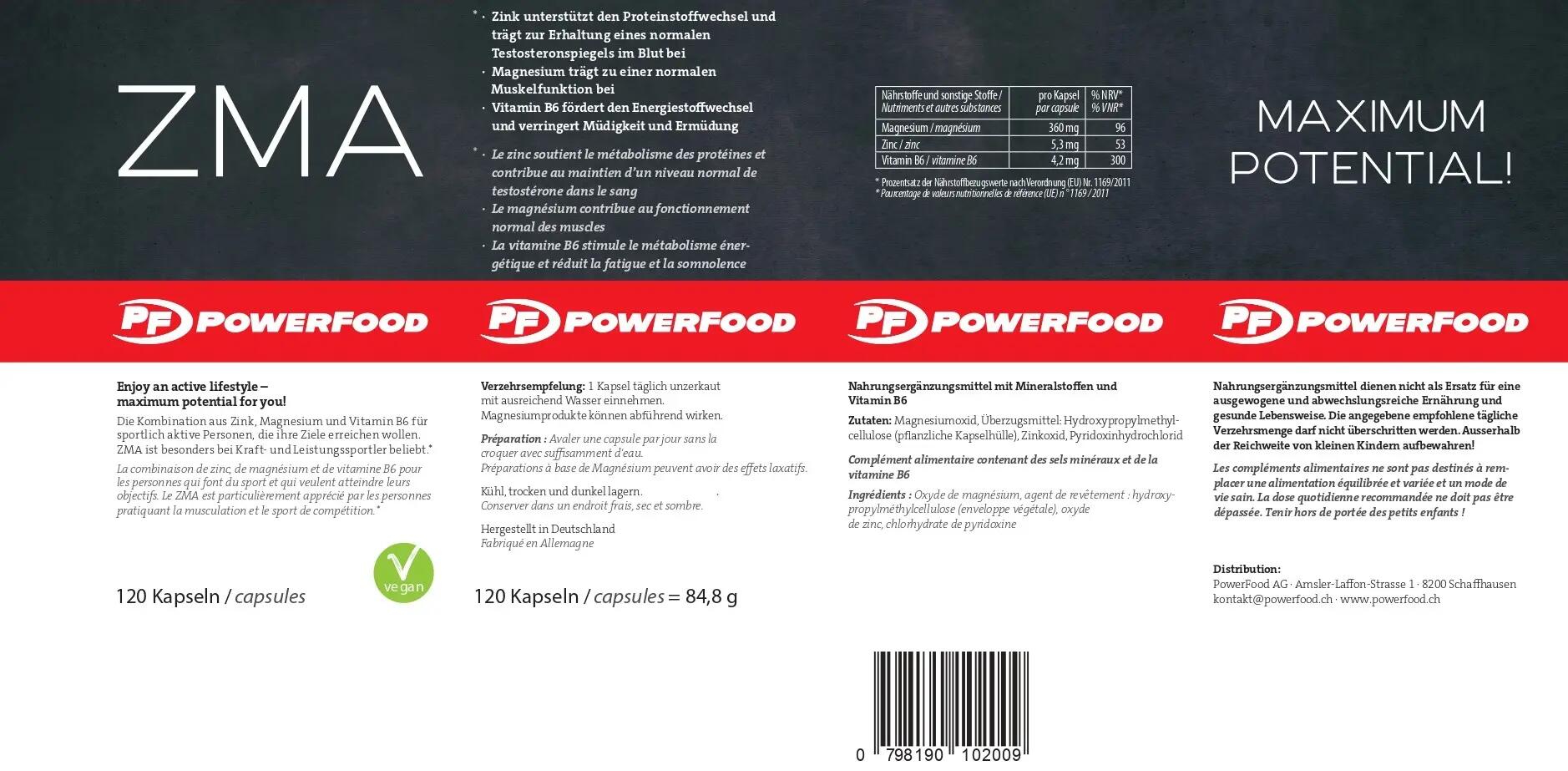 Powerfood One ZMA, 120 capsules 2/3