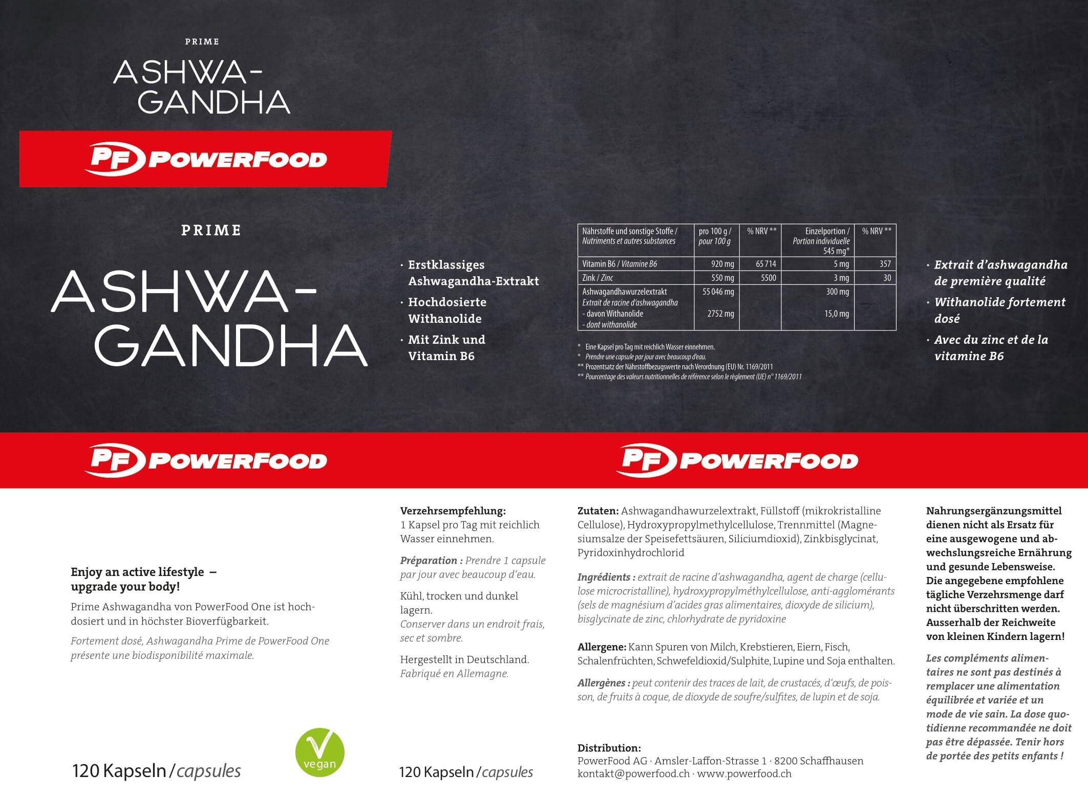 PowerFood Prime Ashwagandha, 120 Kapseln (Neutral) 3/3