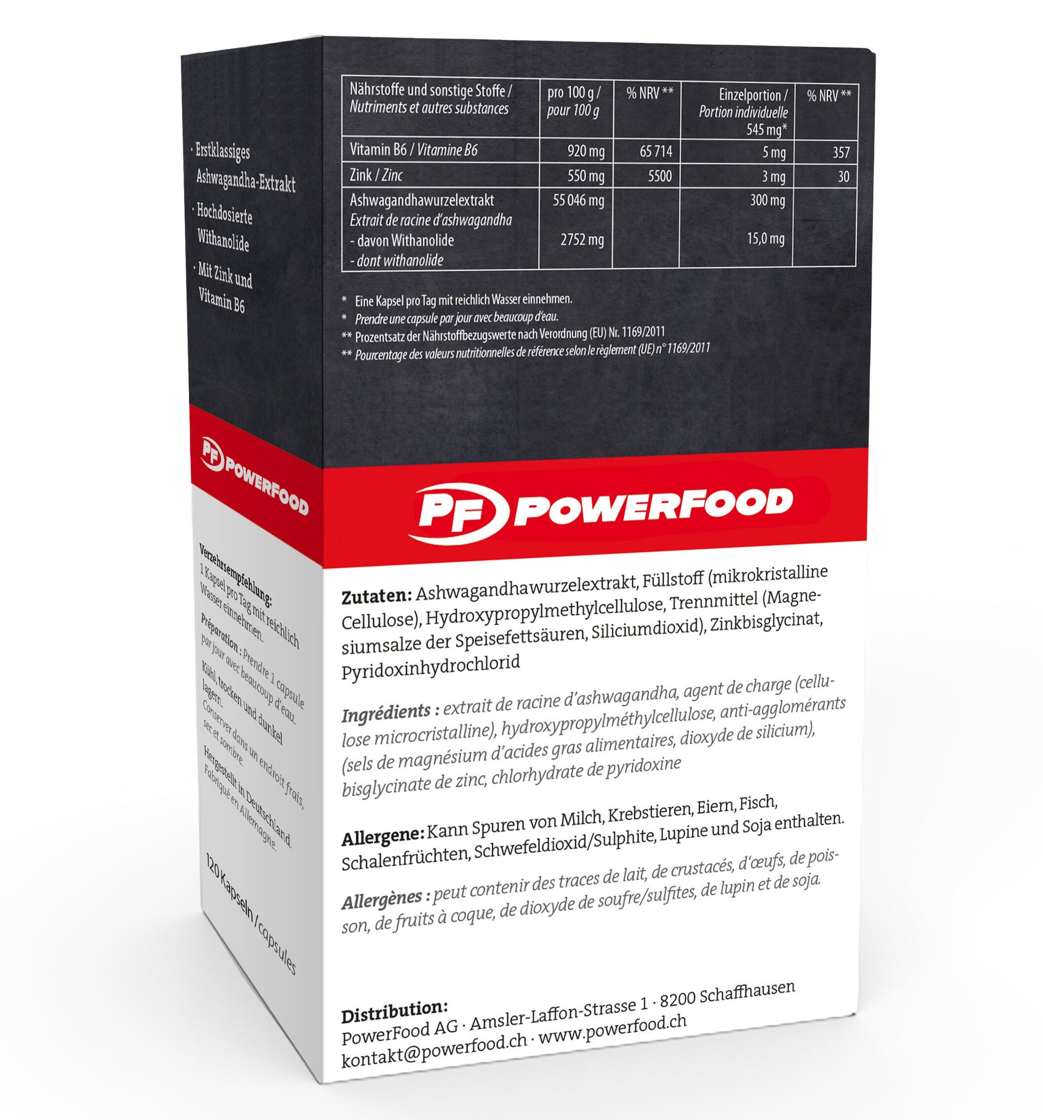 PowerFood Prime Ashwagandha, 120 Kapseln (Neutral) 2/3