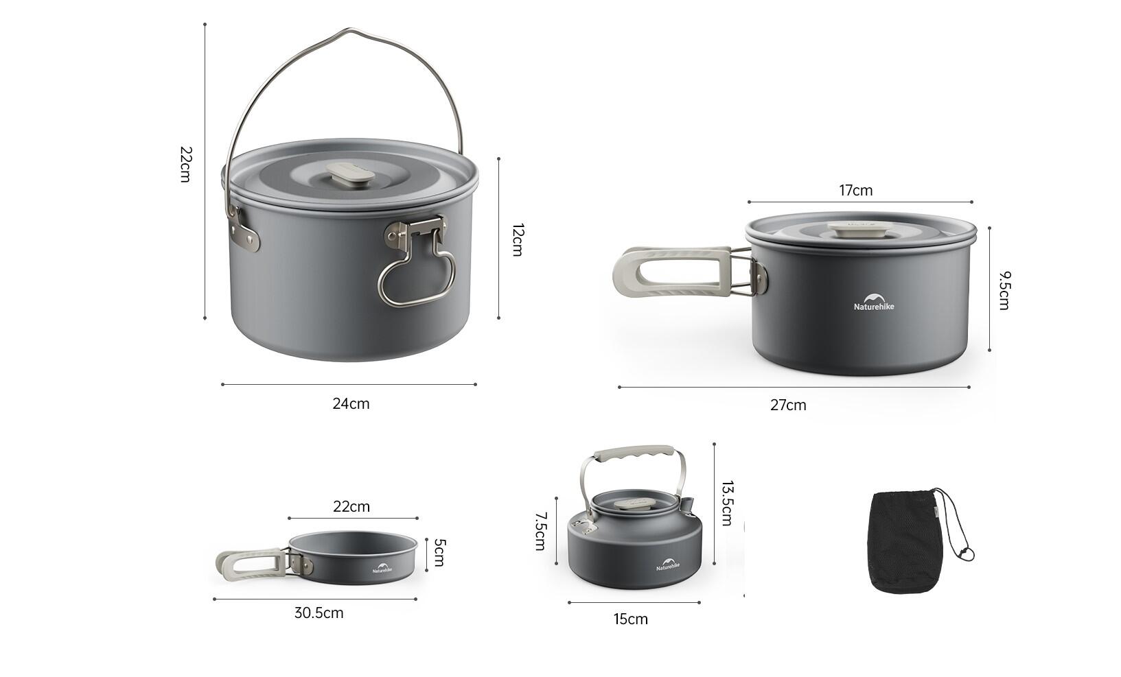 Batterie de cuisine Naturehike  Ensemble pour 4-7 personnes 7/7
