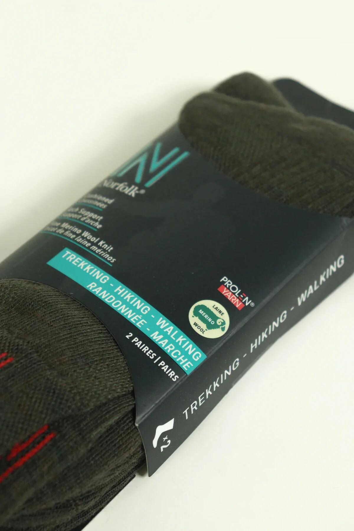 2 Paires - Chaussettes Randonnée 60% Laine Mérinos - Anti-Ampoules Leonardo 3/3