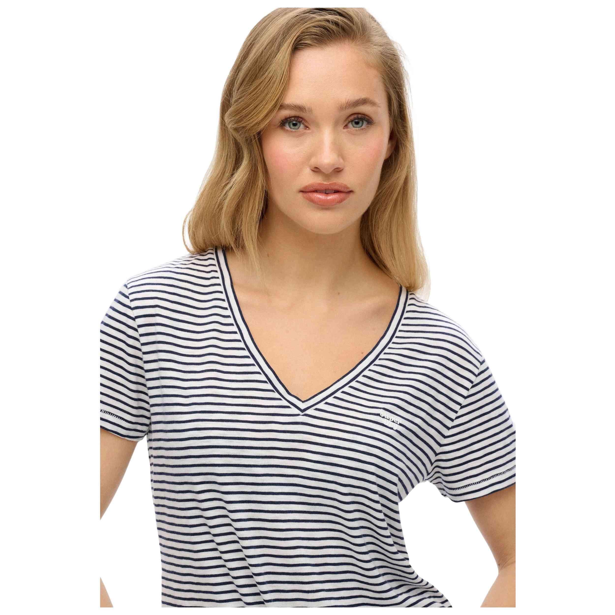 T-shirt col V brodé et flammé femme Superdry 4/5
