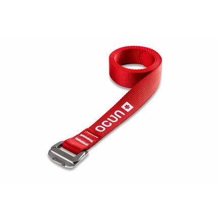 Cinto escalada OCUN SB 28 mm nylon gris avec boucle acier inoxydable ajustable