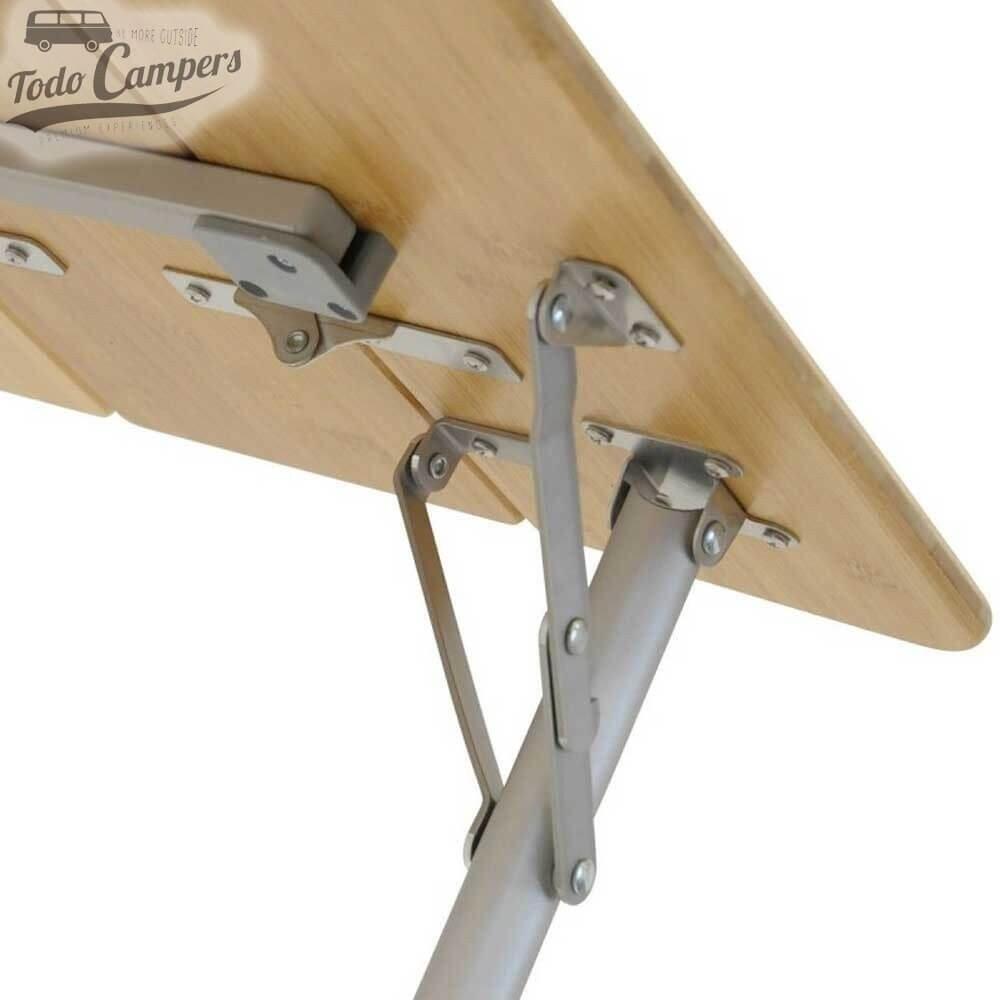 Mesa de camping regulable en altura y plegable Holiday Travel Bamboo - 100 x 65 3/7