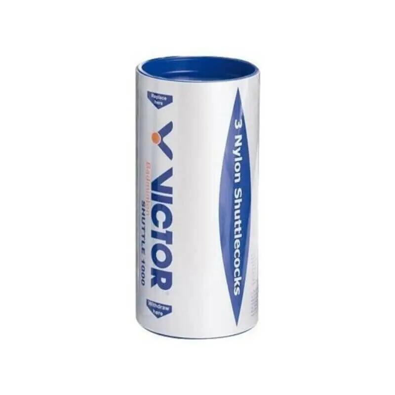 Tube of 3 badminton shuttlecocks Victor 1000