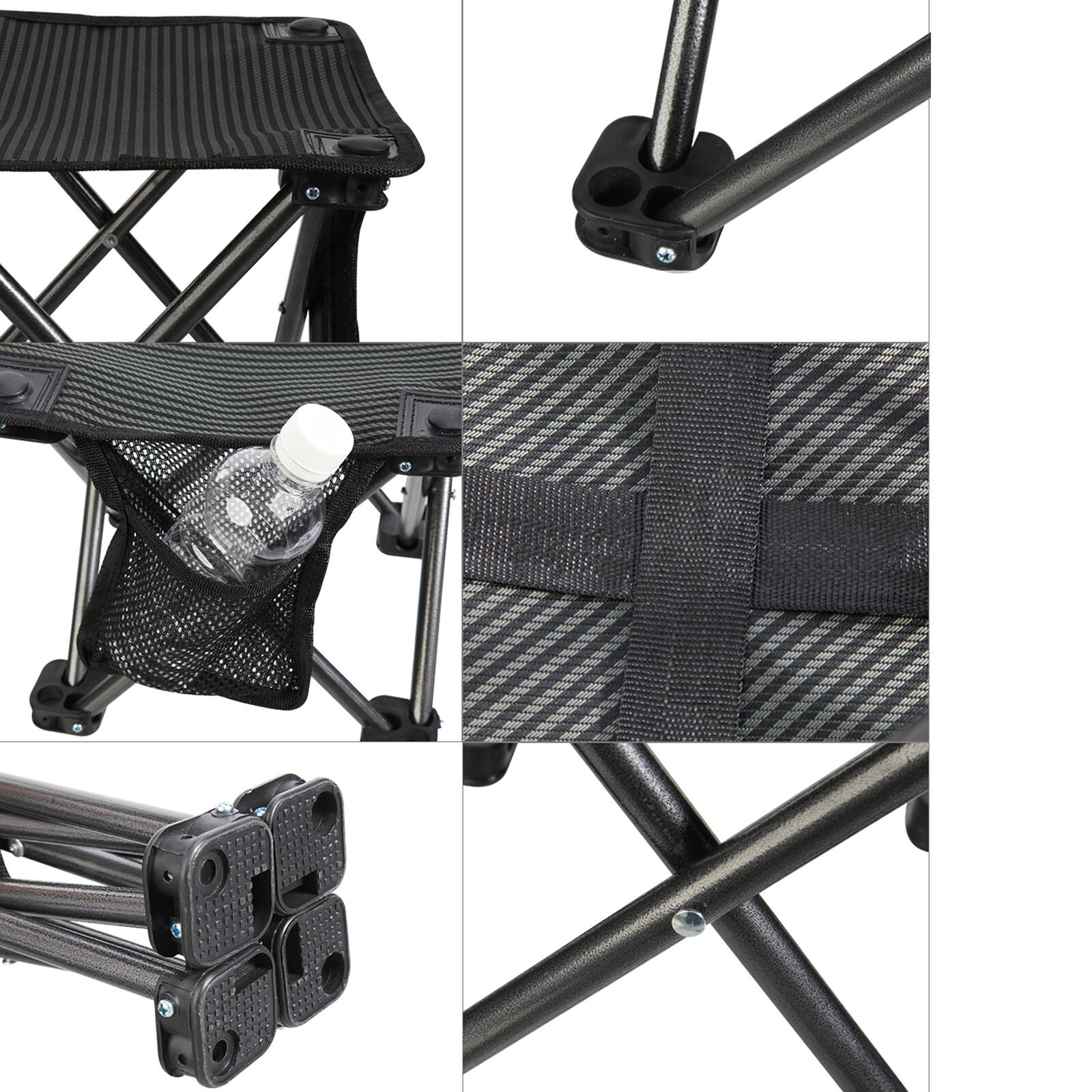 Mini taburete camping plegable Asiento pesca 650 g acero 150kg 6/6
