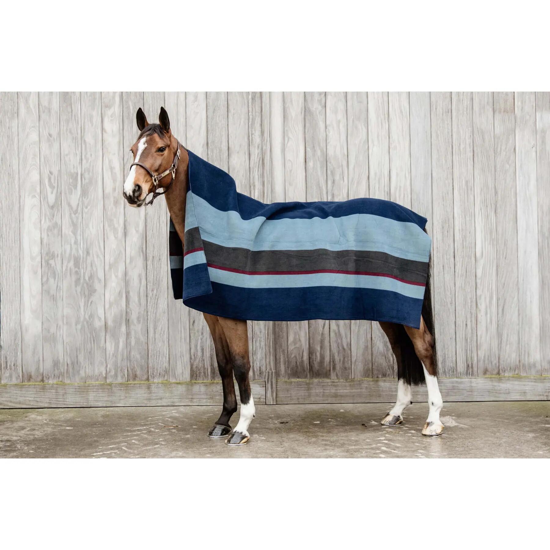 Fleecedecke Square Stripes Heavy marine/grau 140x120cm 2/7