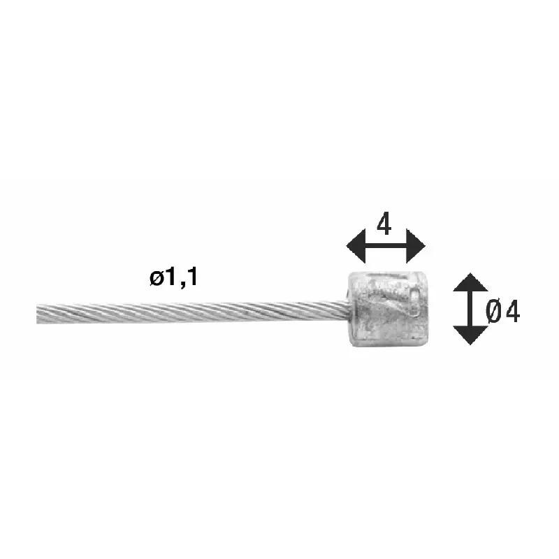 Transmission cable 1x19 stainless steel wires ø1,1mm with head n ø4x4 Elvedes