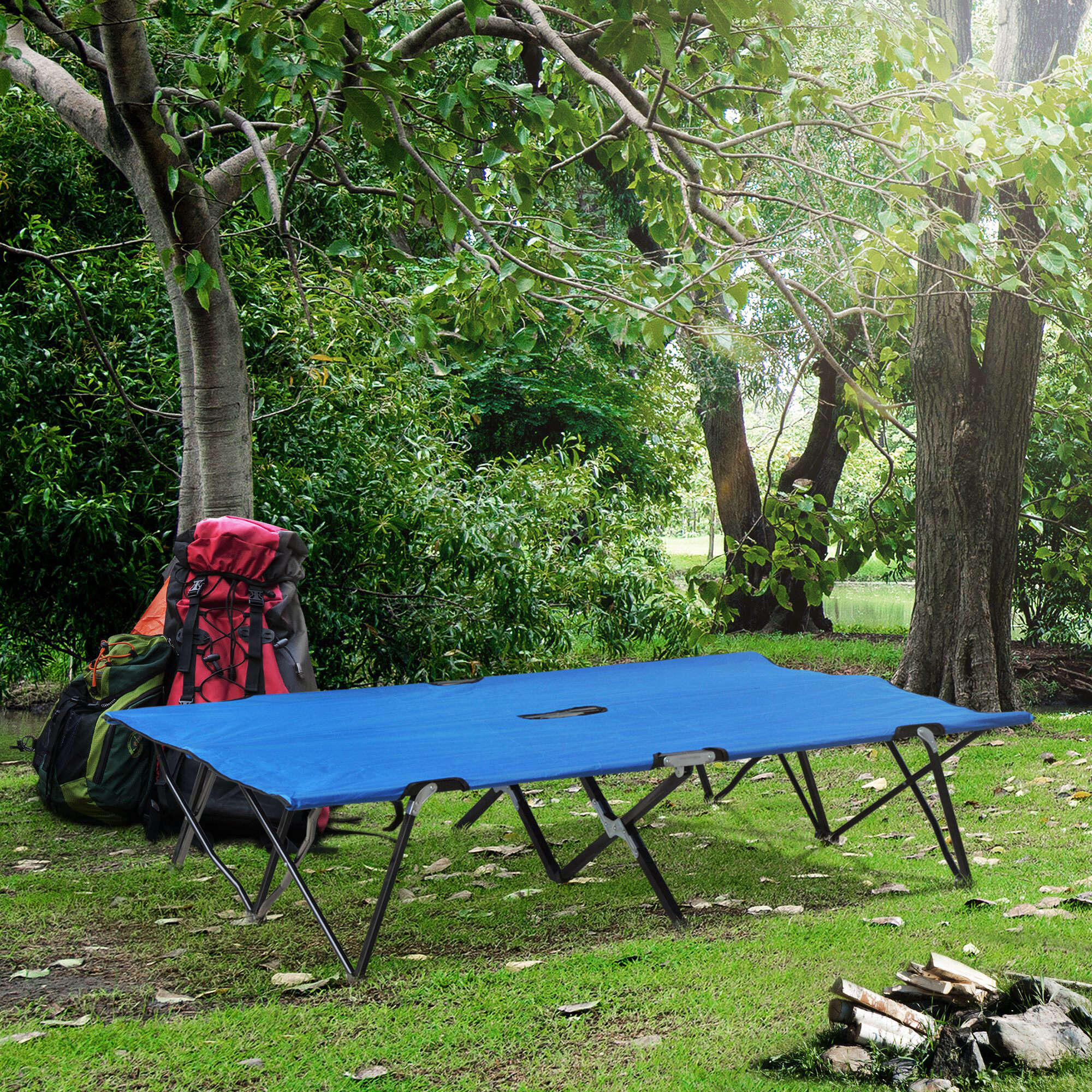 Cama de Camping Outsunny 193x125x40 cm Azul 2/7