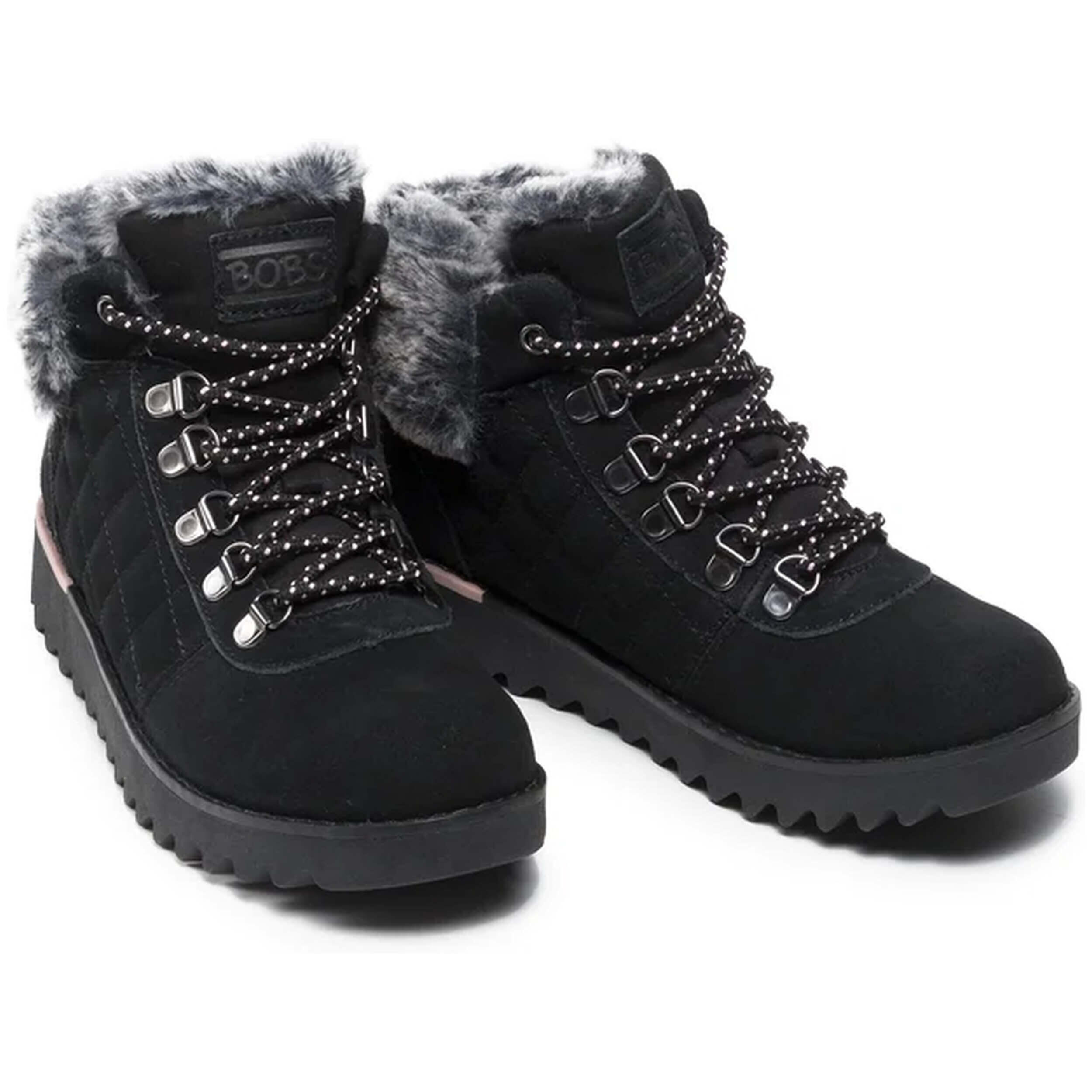 Skechers Damskie Buty Trekkingowe Bobs Mountain Kiss Czarne Zamsz 37 3/5