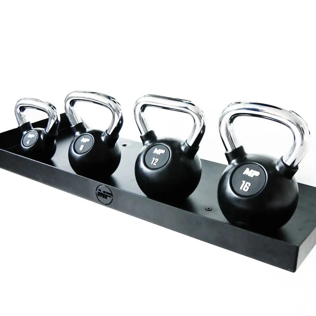 Storage rack for kettlebells and dumbbells - black