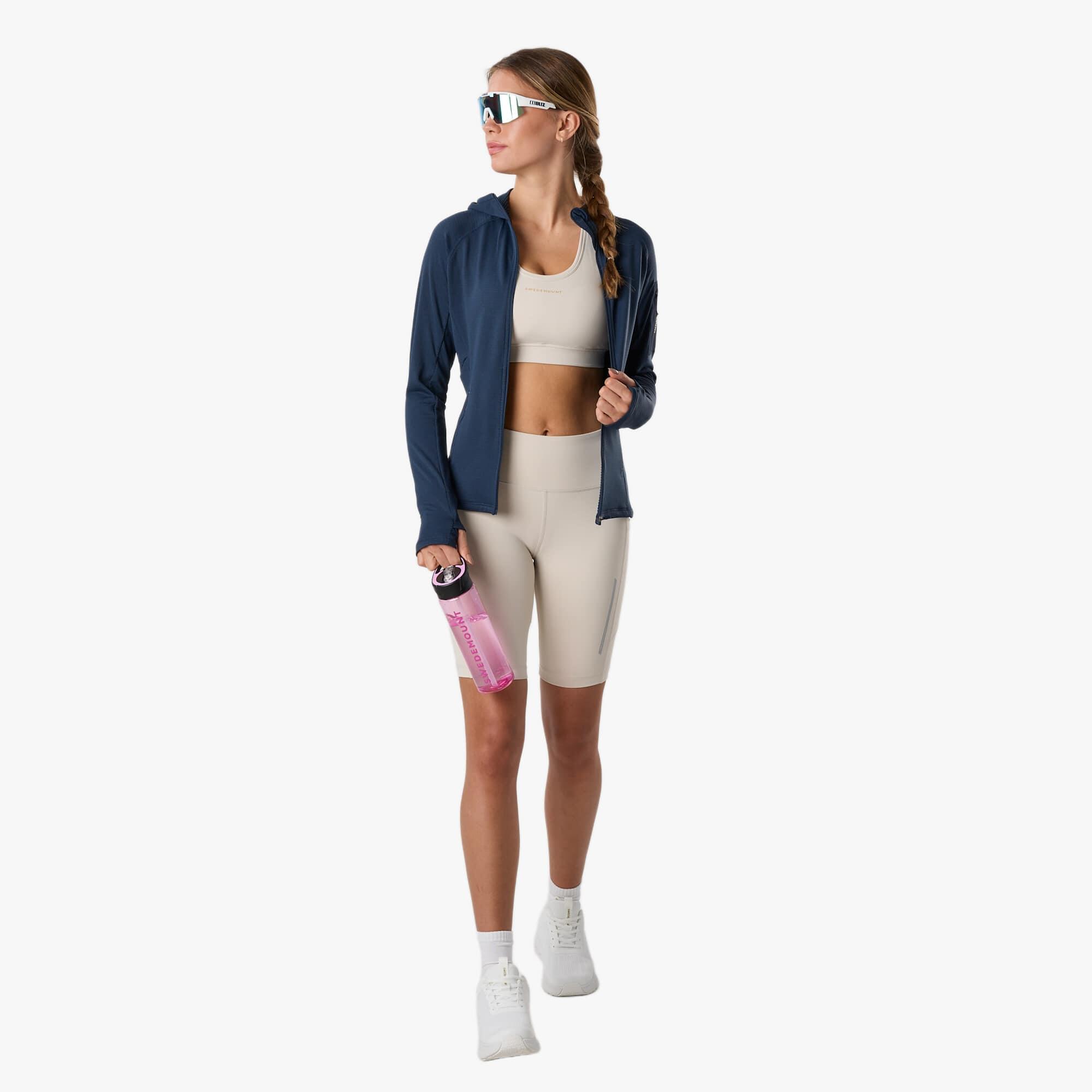 Felpa da allenamento da escursionismo da donna Ultra Light Tech Midlayer Hood 3/8