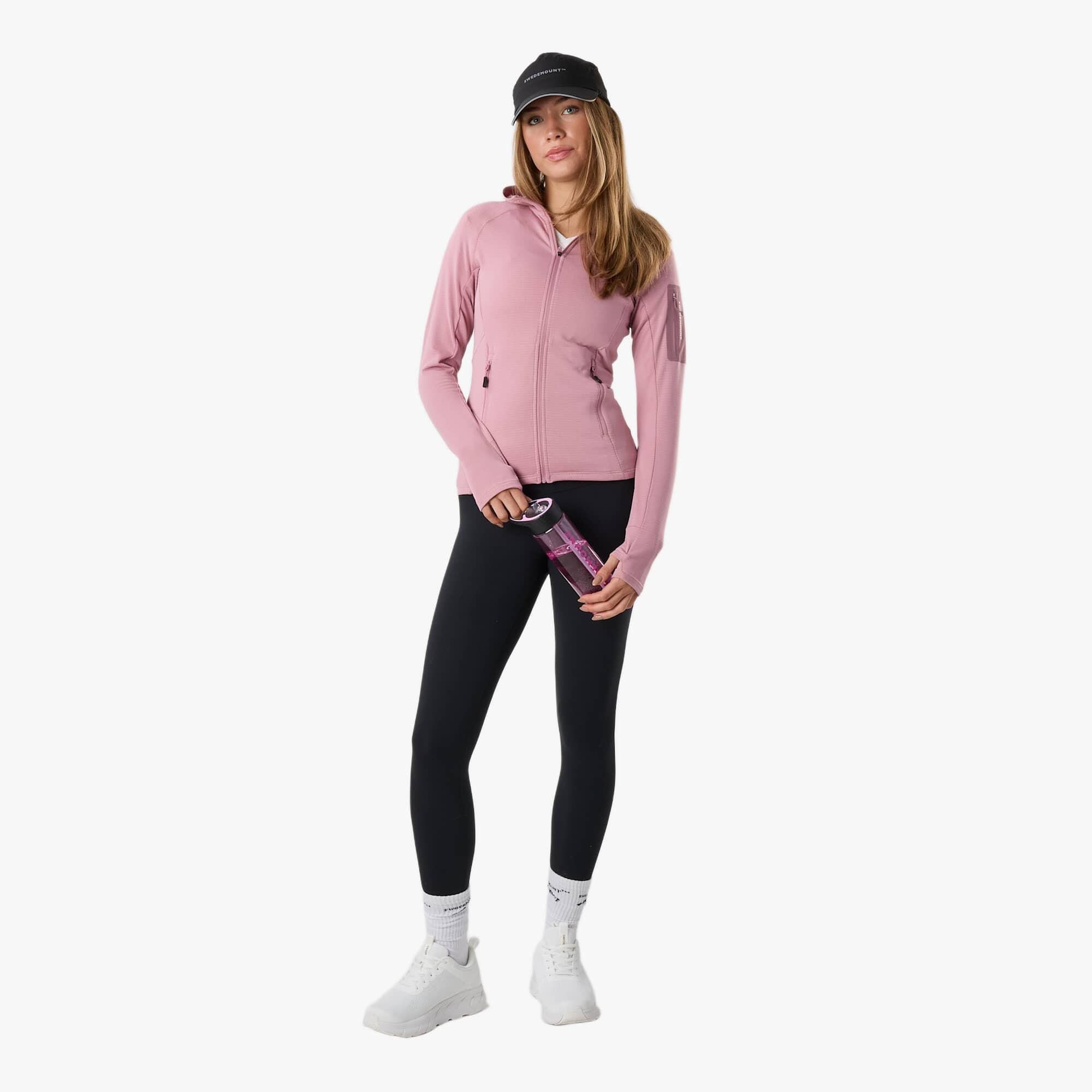 Felpa da allenamento da escursionismo da donna Ultra Light Tech Midlayer Hood 3/8