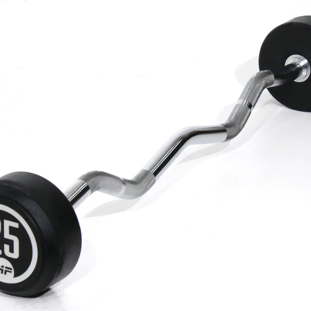 Fixed Curl Bar with Rubber - 25 kg