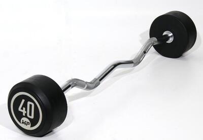 Vaste curl halterstang rubber - 40 kg