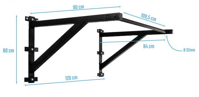 Barra de Pull Up Cross Fit - Preta 3/4