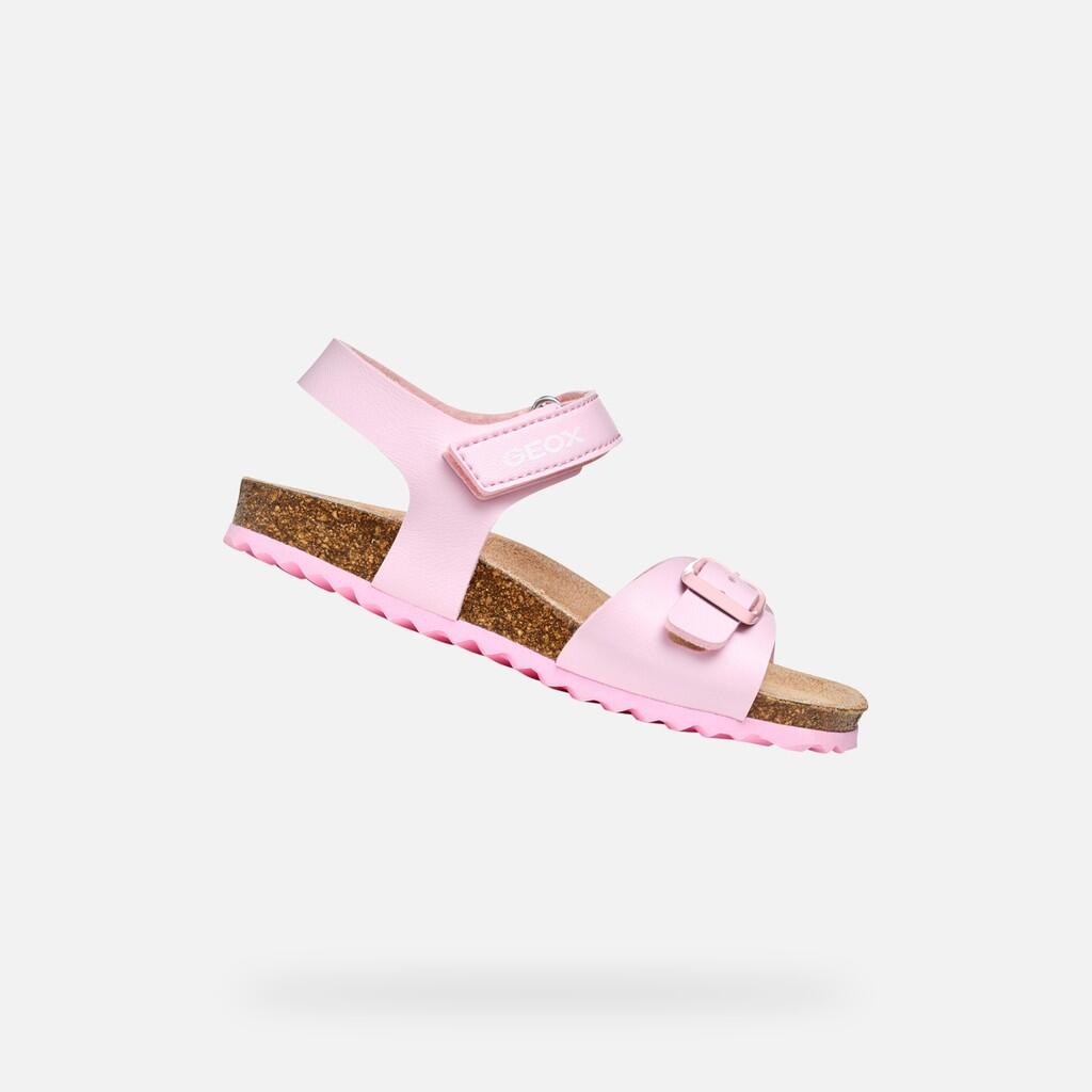 Geox Fille Sandales Adriel Girl – Sandales Légères à Paillettes, Respirantes, Fermeture Scratch