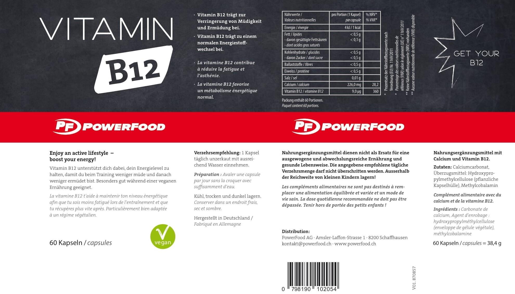 PowerFood Vitamin B12 60 Kapseln Neutral 3/3