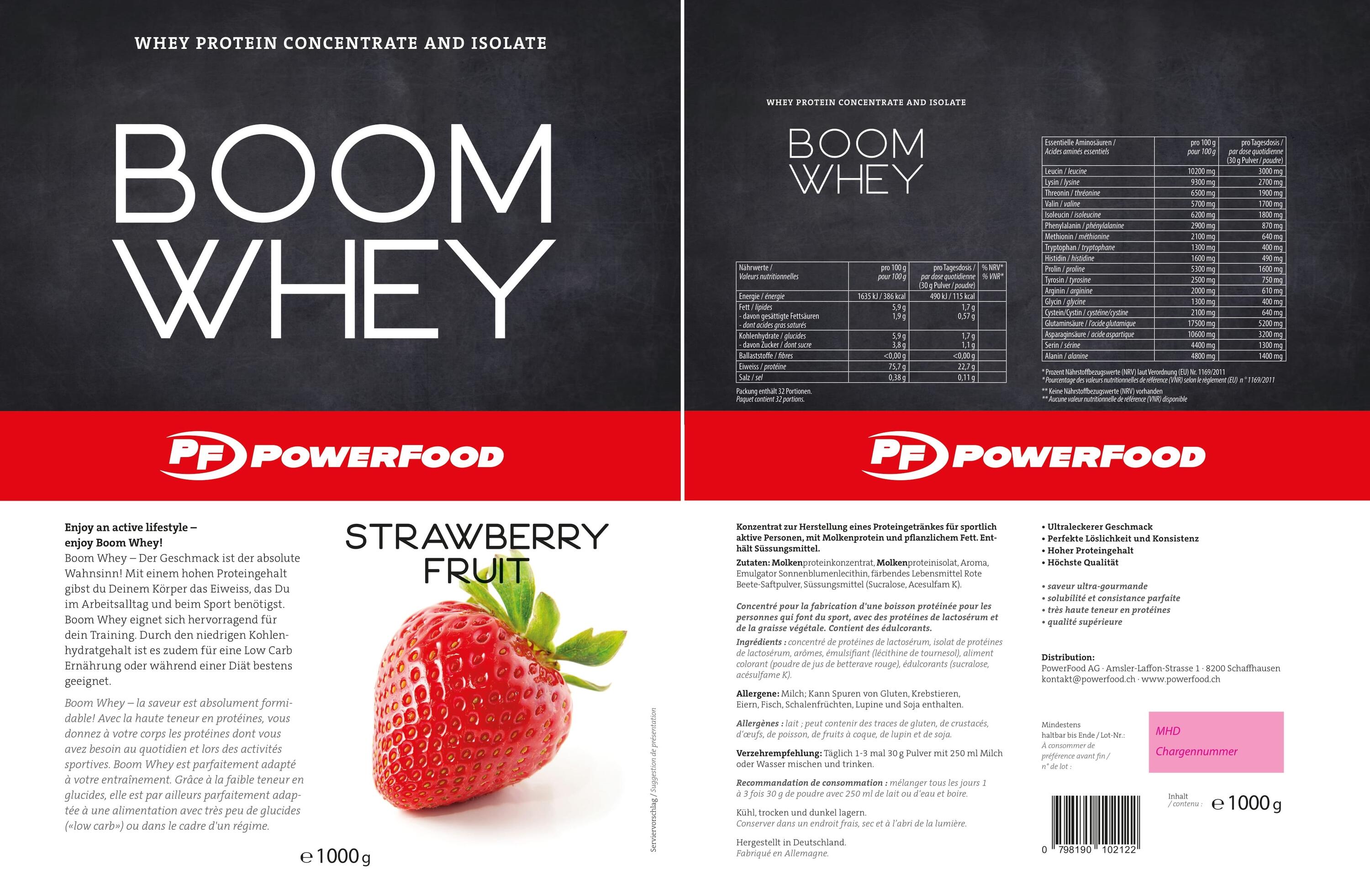 Boom Whey 1000g Powerfood One 2/3