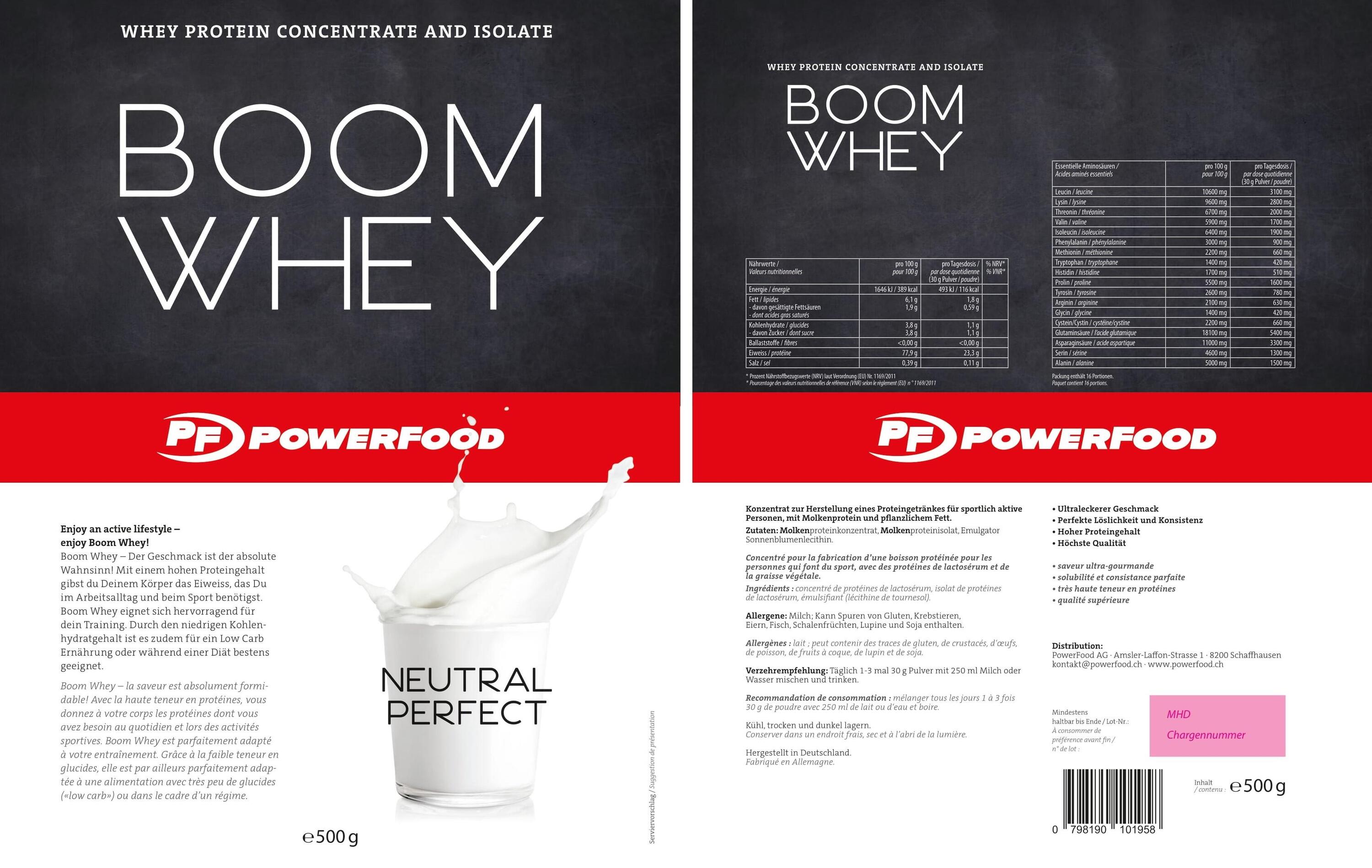 PowerFood Boom Whey (500g) - Neutral Perfect 2/3