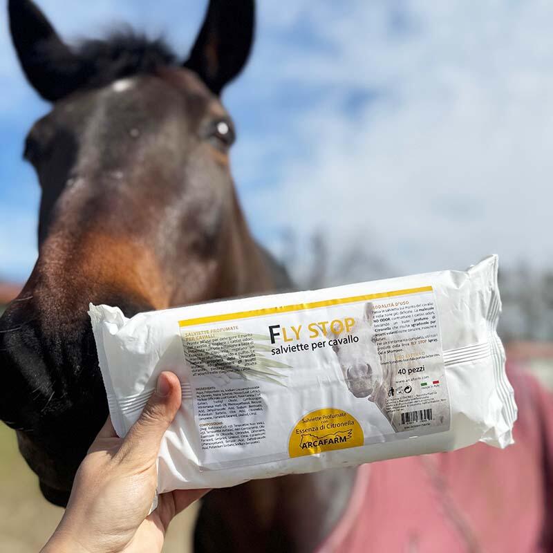 Salviette detergenti repellenti per per Cavalli FLY STOP alla Citronella 40 pz. 2/2