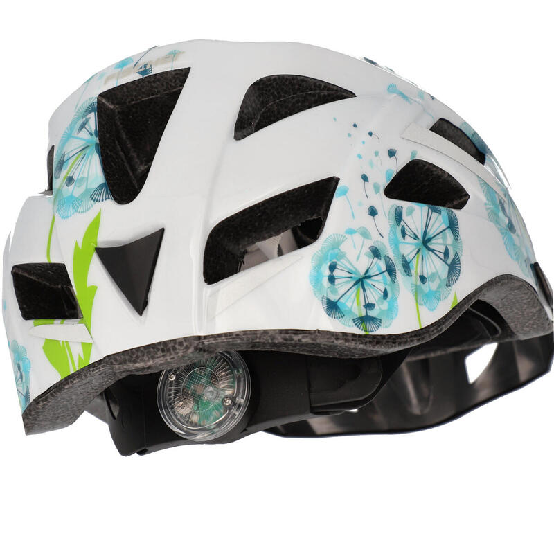 Casca ciclism Urban Flower, alb cu motiv floral, S/M