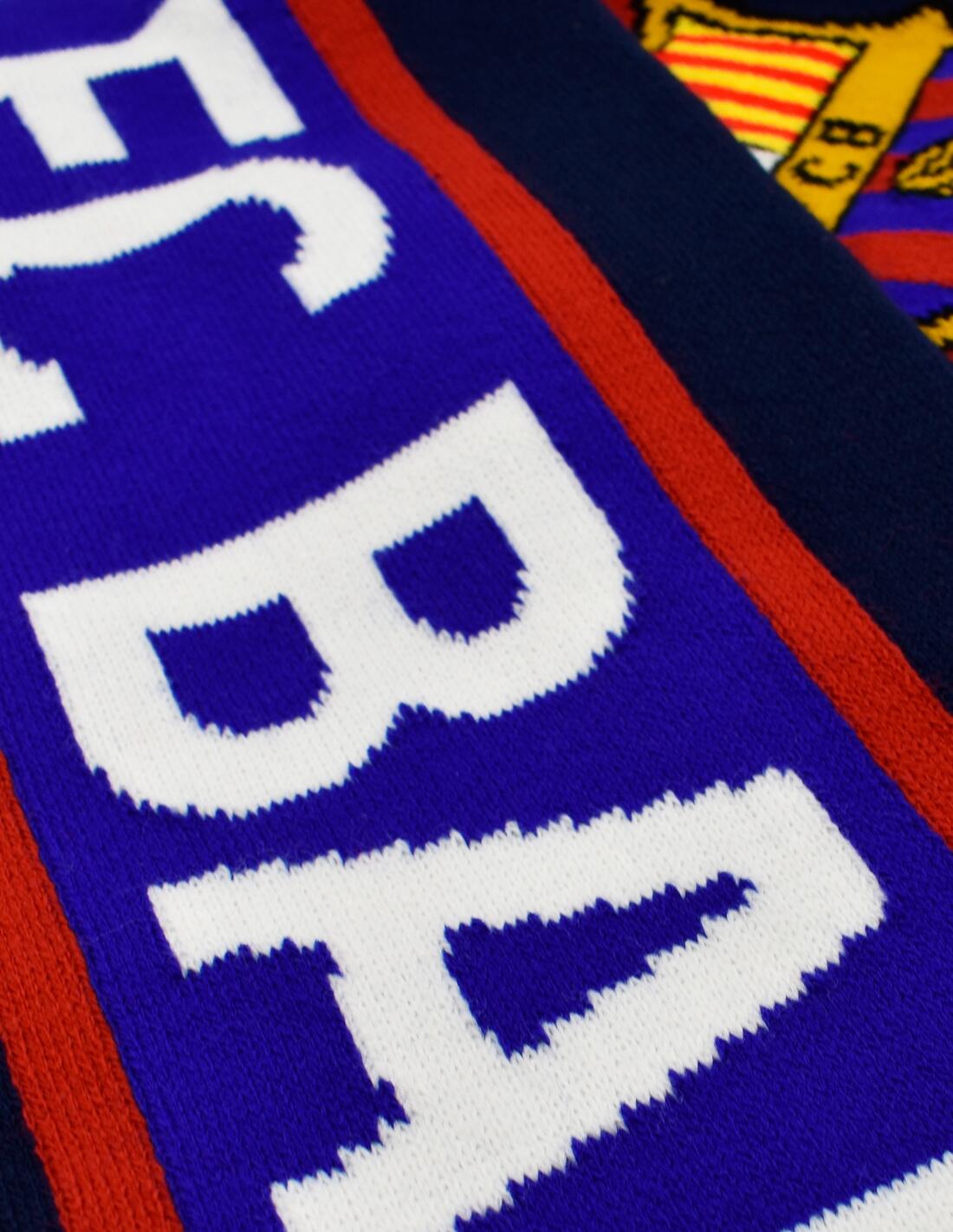 FC Barcelona szalik kibica dwustronny Double Knitted Scarf granatowy 4/4