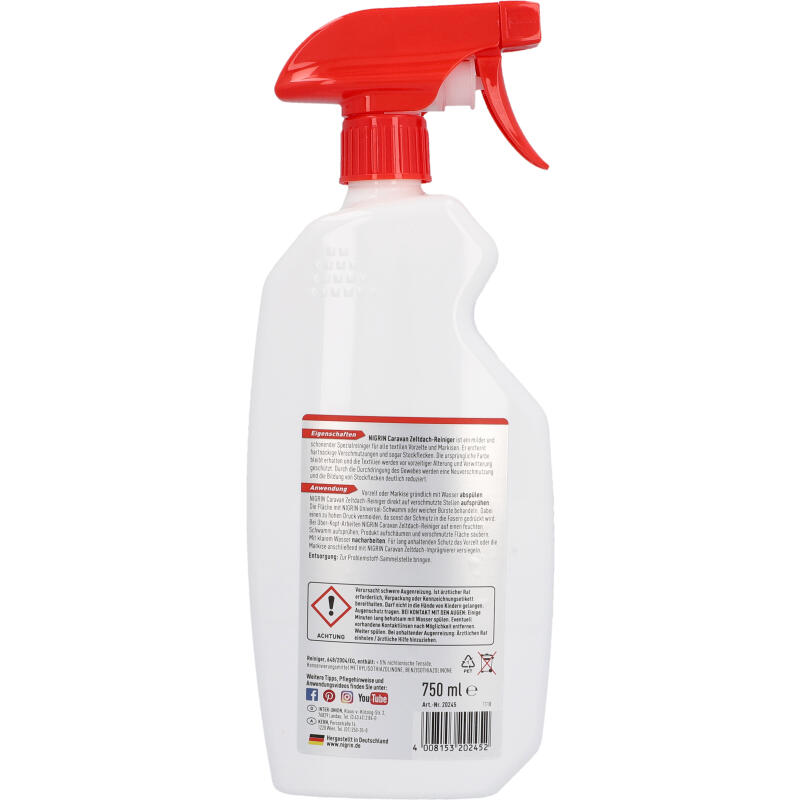 NIGRIN CARAVAN Zeltdach-Reiniger schonender Spezialreiniger 750ml 6/7