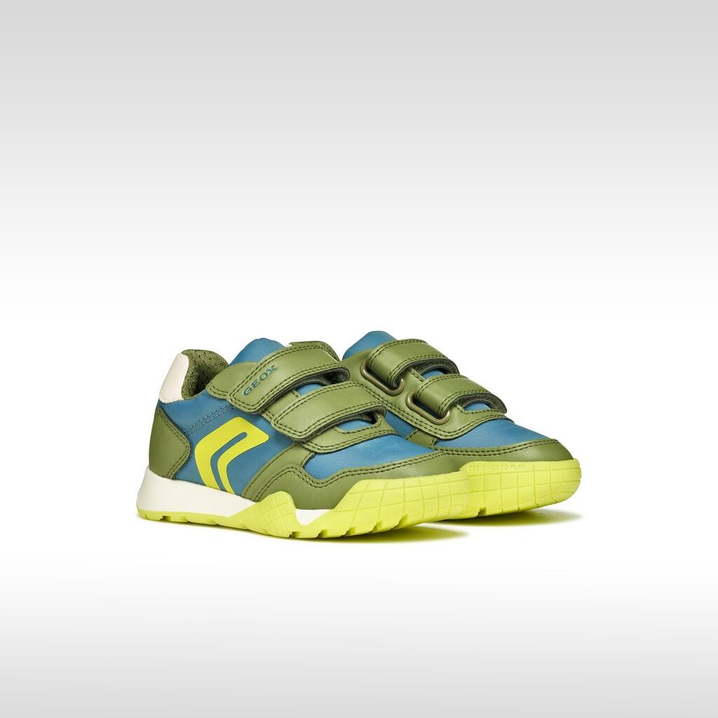 Baskets Garçon J RANN-E BOY Bleu Aviateur/Vert Clair 3/7