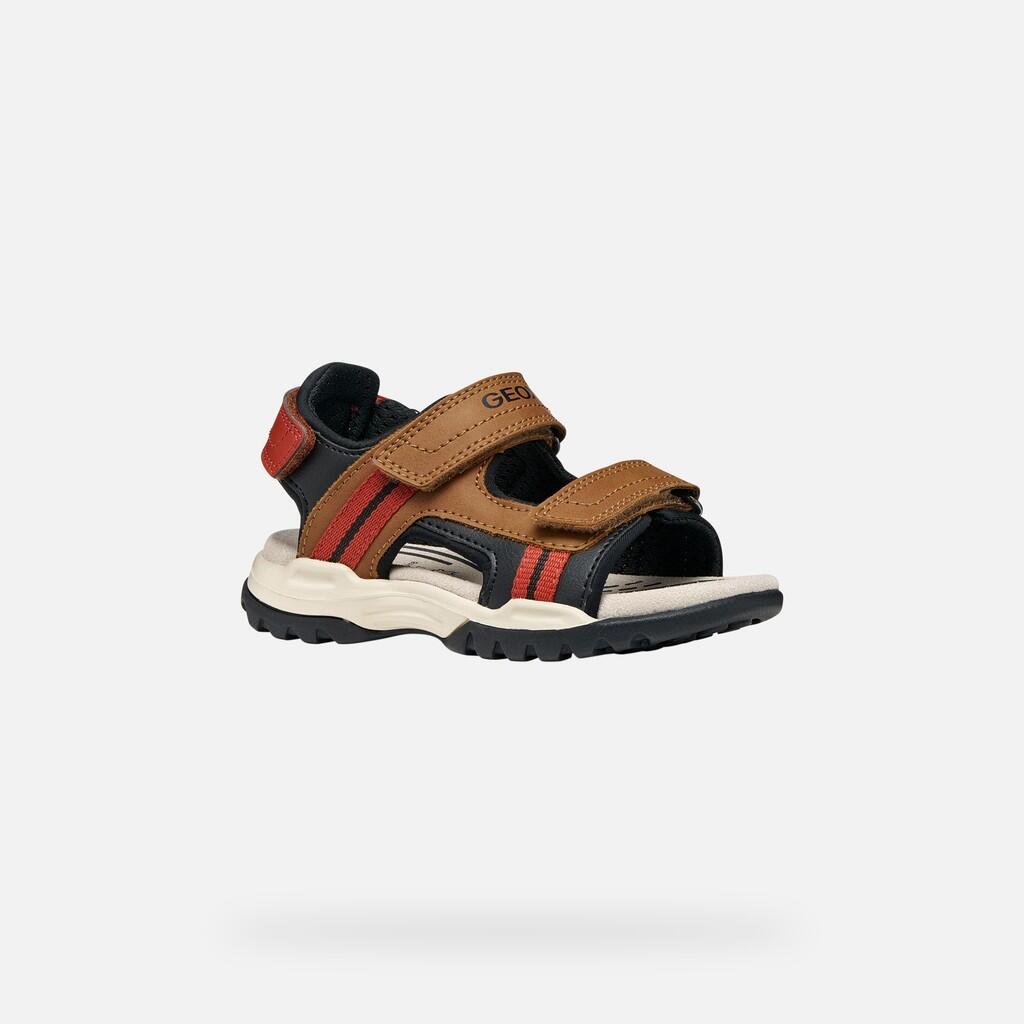 Sandales Garçon J BOREALIS BOY Marron Clair/Brique 4/7