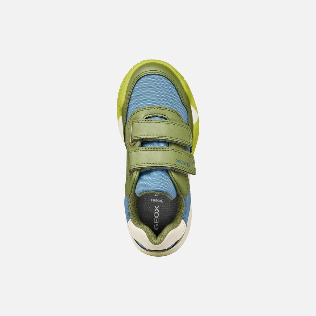 Baskets Garçon RANN-E BOY Bleu Aviateur/Vert Clair 7/7