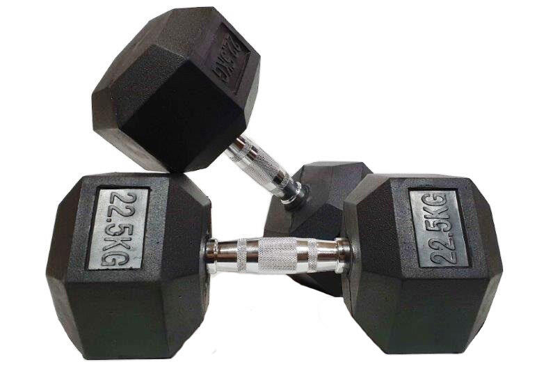 Morgan Rubber Hex Dumbbells - Pair [22.5Kg]