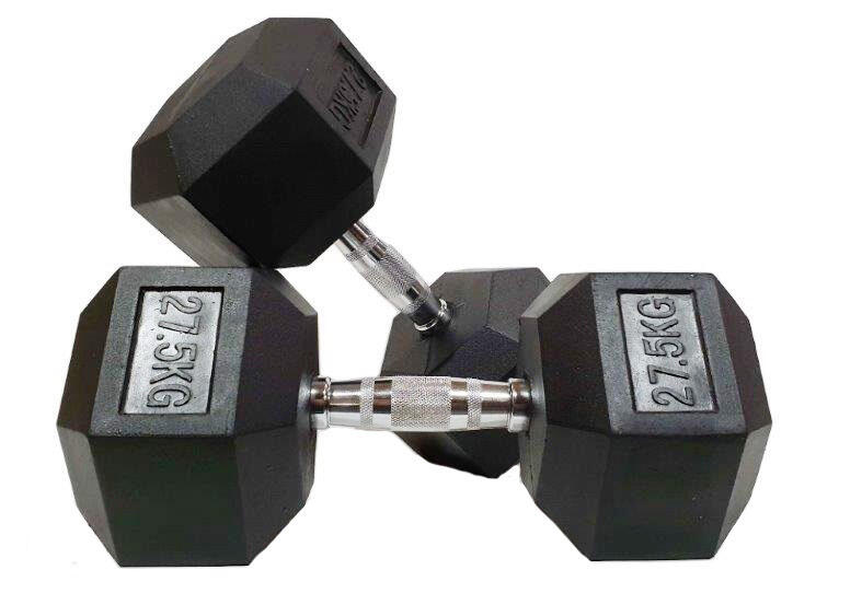 Morgan Rubber Hex Dumbbells - Pair [27.5Kg]
