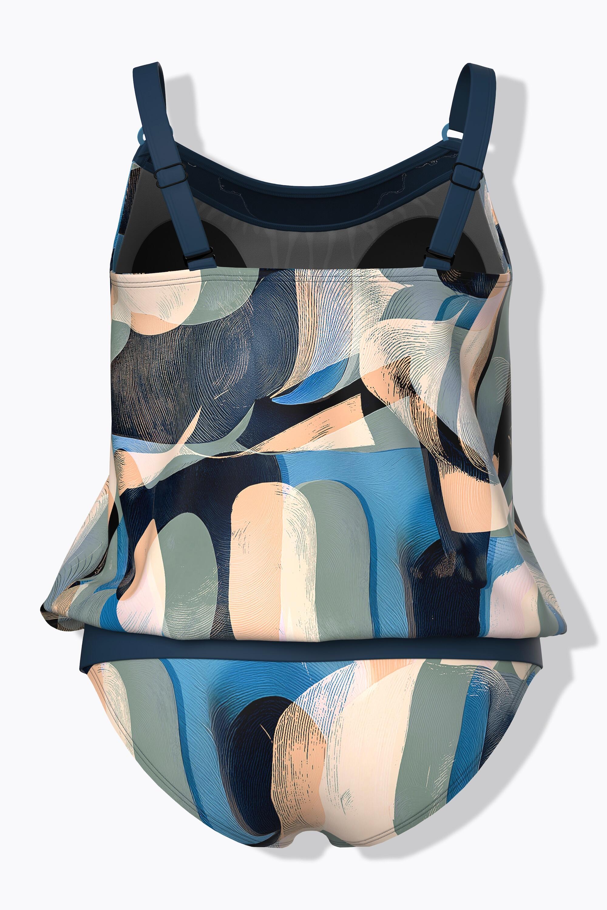 Dames Tankini zachte cups elastische zoom sierring 6/7